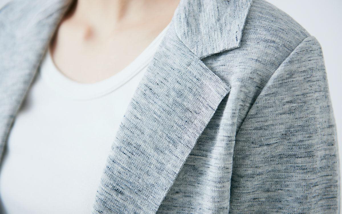 リネンニット ジャケット｜レディース｜ライトグレー