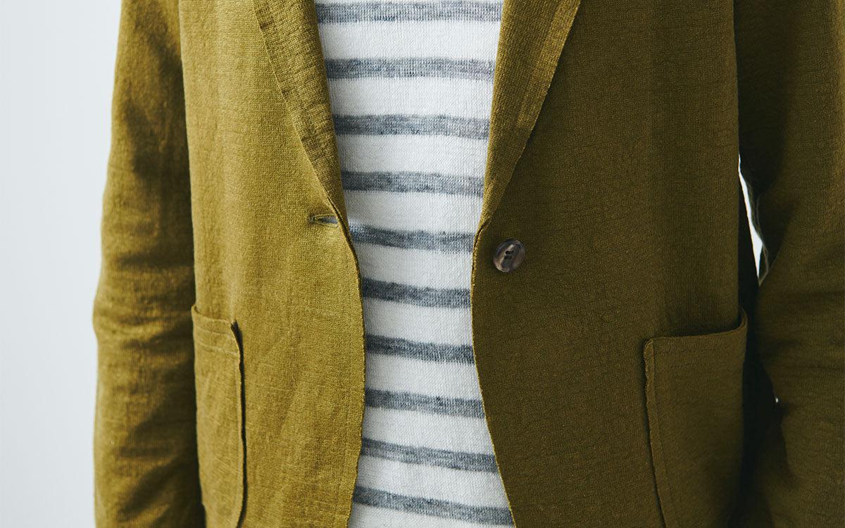 リネンニット ジャケット｜レディース｜ライトグレー