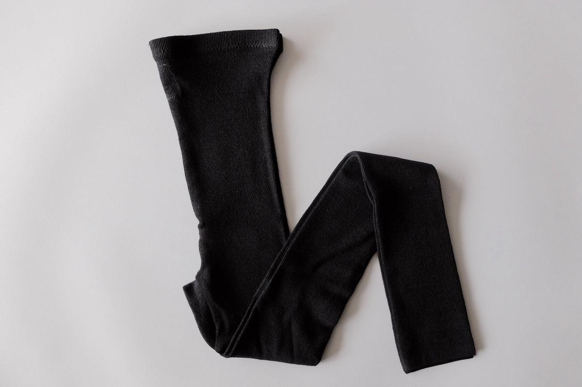 リネンニットレギンス マチ付き｜ブラック｜2 size