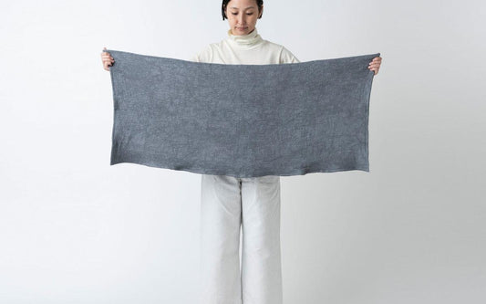 リネンワッフル 小さなバスタオル グレー