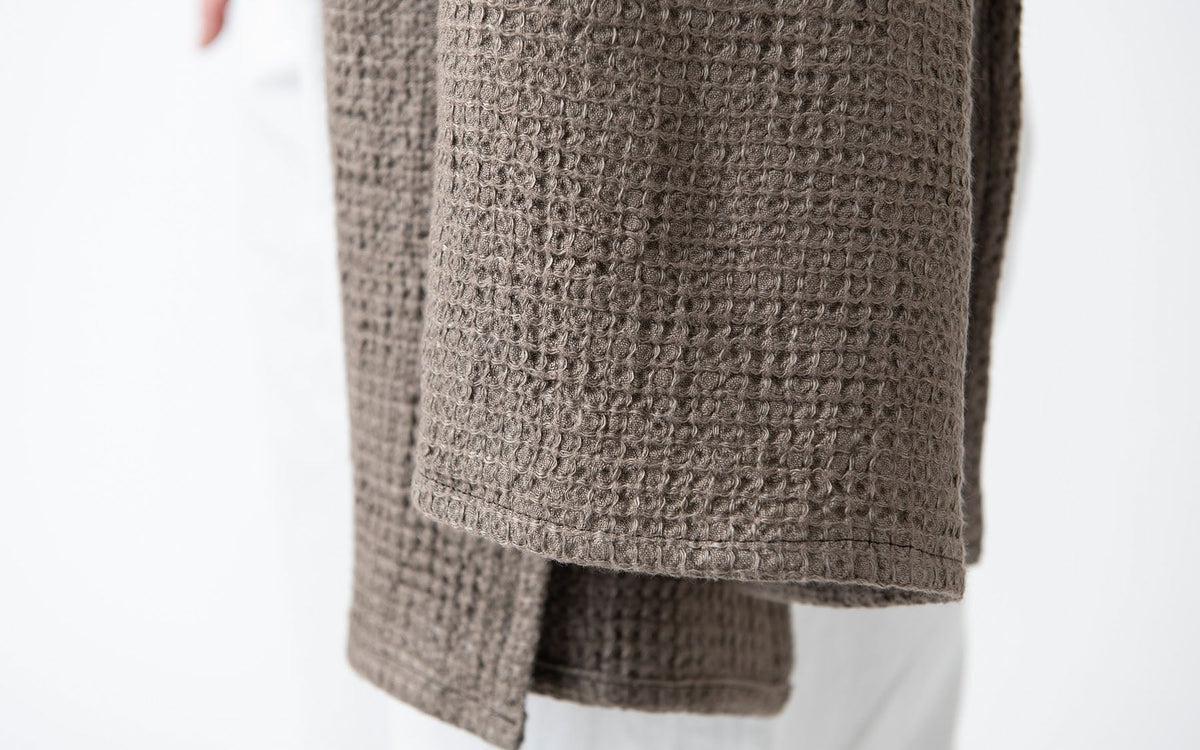 【再入荷】リネンワッフル バスタオル グレー