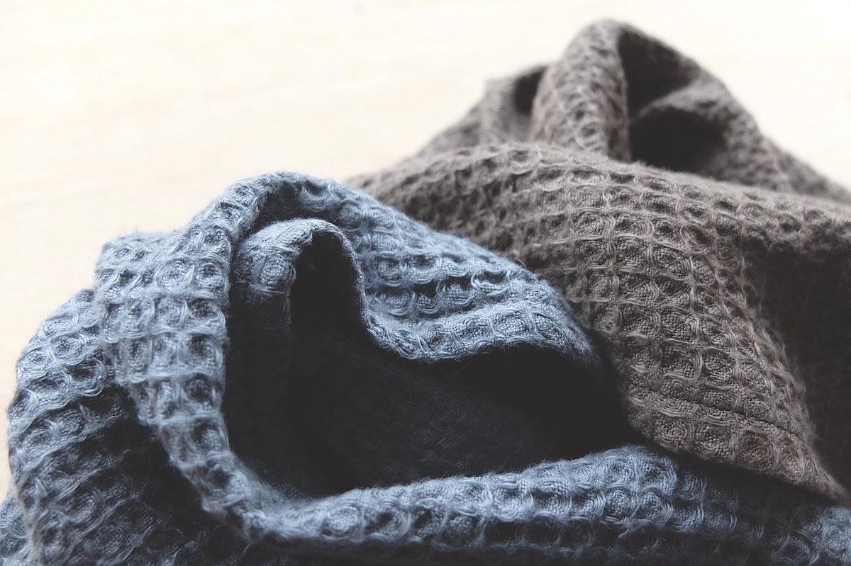 リネンワッフル ミニタオル ブラウン