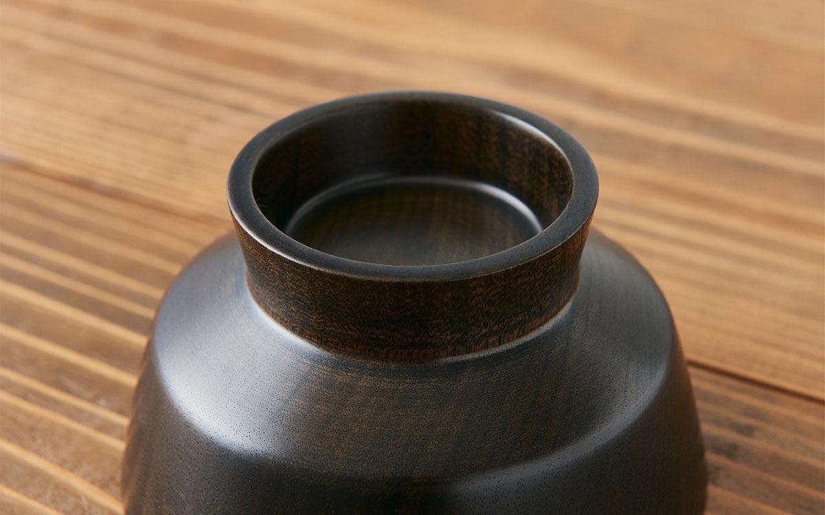 ろくろ挽きの飯椀 ミズメザクラ｜拭き漆（黒漆）