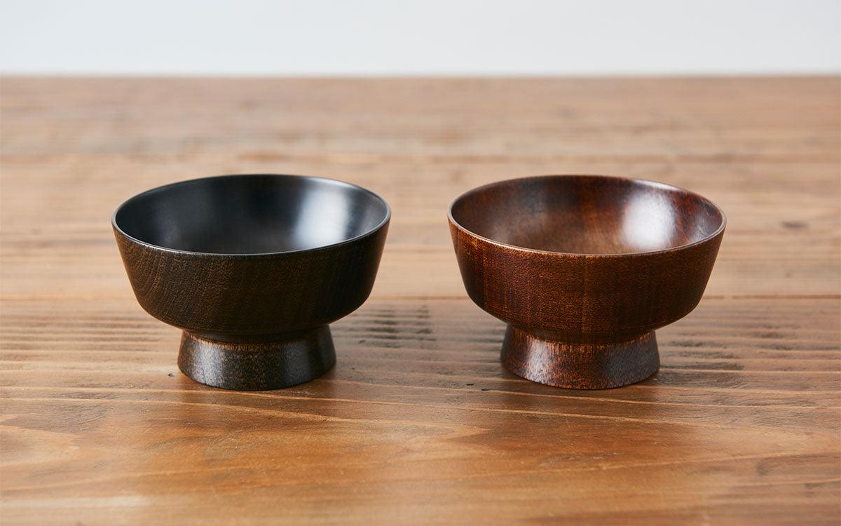 ろくろ挽きの飯椀 ミズメザクラ｜拭き漆（黒漆）