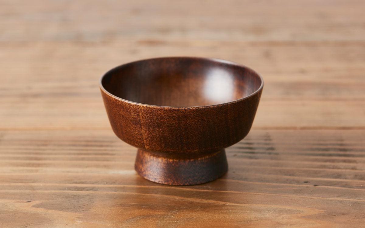 ろくろ挽きの飯椀 ミズメザクラ｜拭き漆（生漆）
