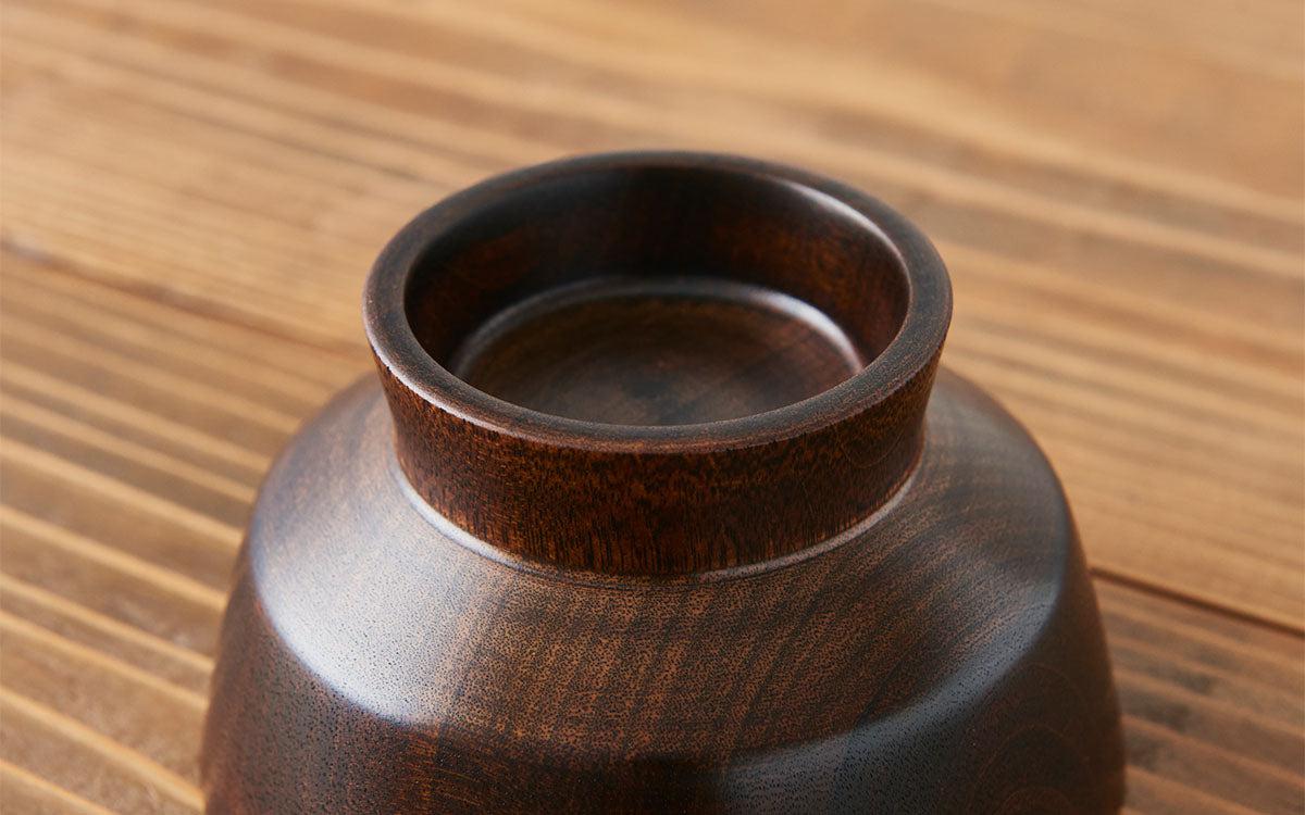 ろくろ挽きの飯椀 ミズメザクラ｜拭き漆（生漆）