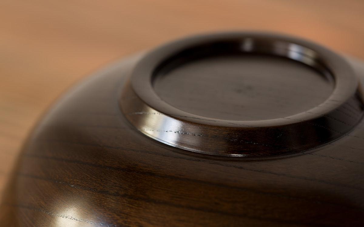 【再入荷】ろくろ挽きの欅の丼椀｜黒拭き漆