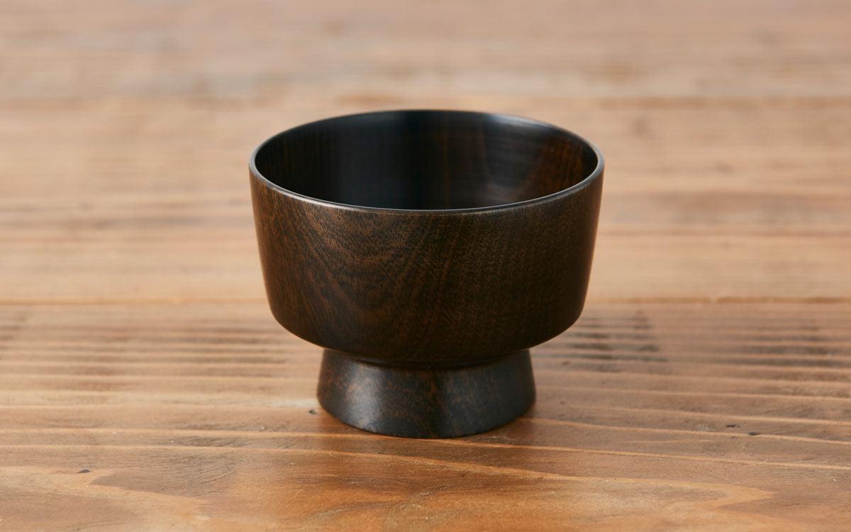 ろくろ挽きの汁椀 ミズメザクラ｜拭き漆（黒漆）