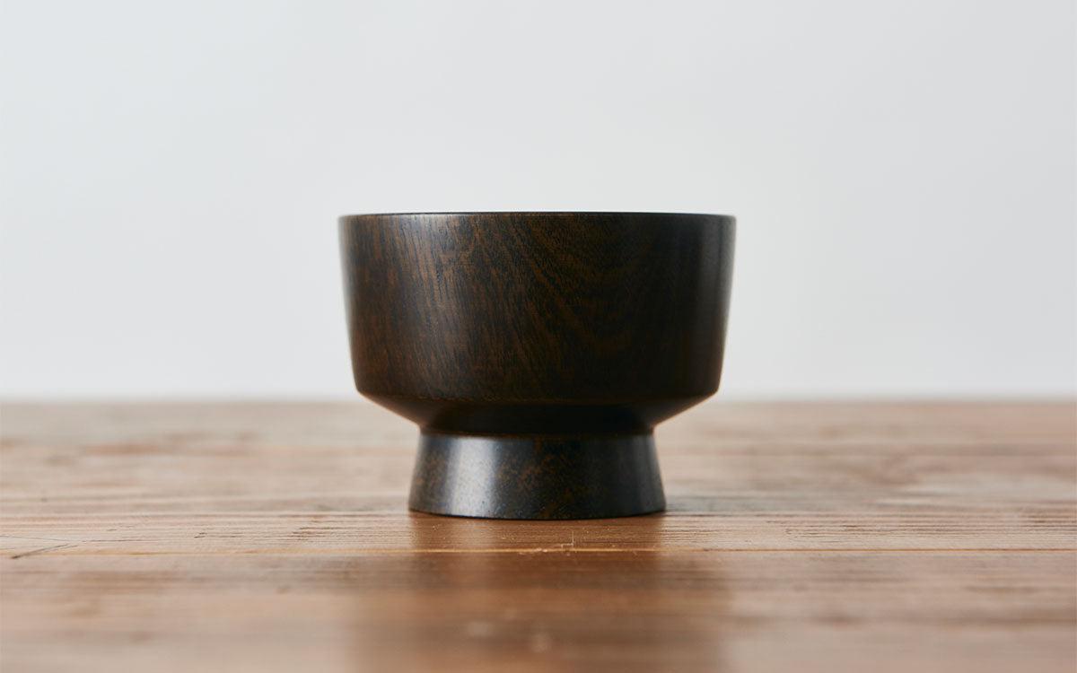 ろくろ挽きの汁椀 ミズメザクラ｜拭き漆（黒漆）