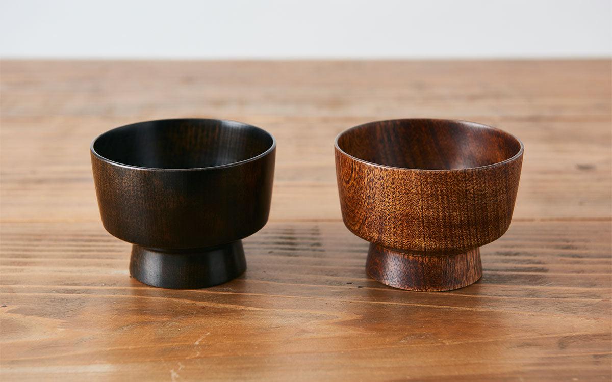 ろくろ挽きの汁椀 ミズメザクラ｜拭き漆（黒漆）