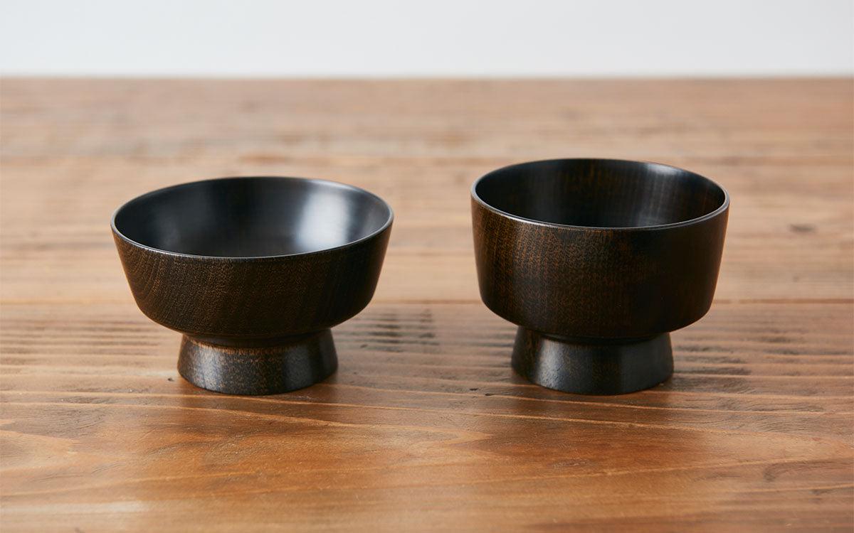 ろくろ挽きの汁椀 ミズメザクラ｜拭き漆（黒漆）