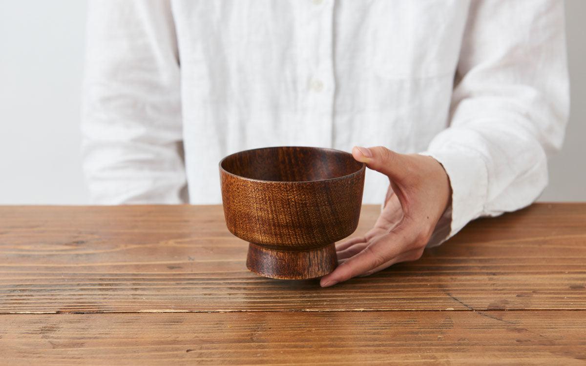 ろくろ挽きの汁椀 ミズメザクラ｜拭き漆（生漆）