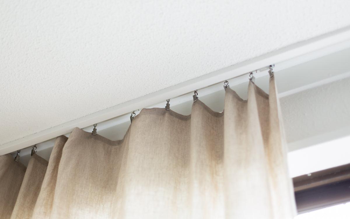 【サイズオーダー】オーガニックリネンのシンプル吊りカーテン 