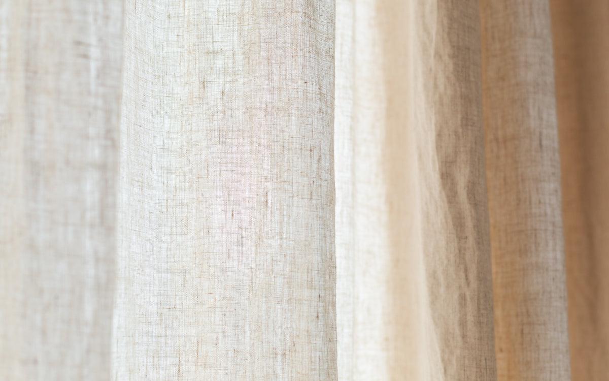 【サイズオーダー】オーガニックリネンのシンプル吊りカーテン 