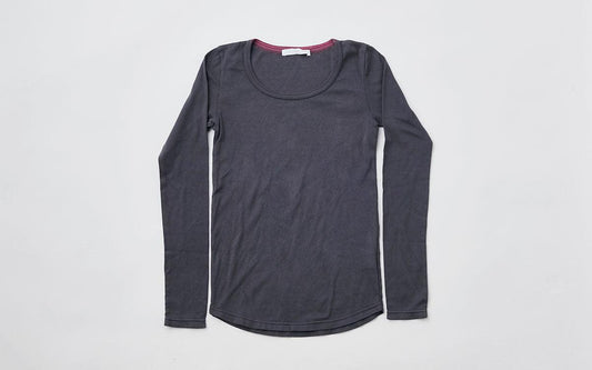 yohaku 5本針長袖カットソー｜チャコール｜レディース