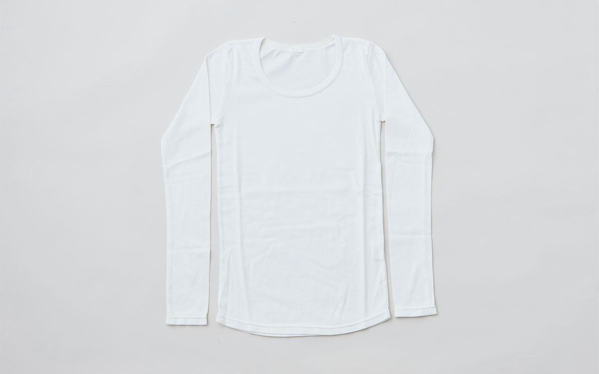 yohaku 5本針長袖カットソー｜ホワイト｜レディース