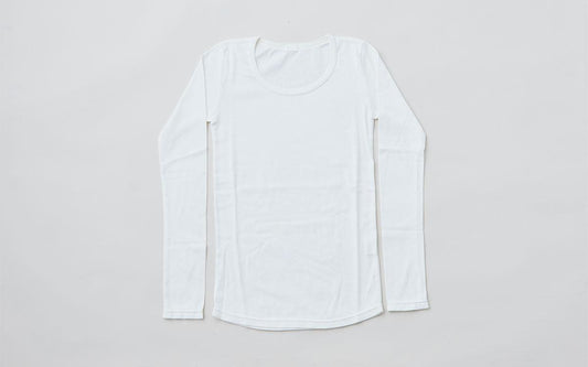yohaku 5本針長袖カットソー｜ホワイト｜レディース