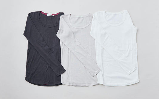 yohaku 5本針長袖カットソー|ライトグレー|レディース