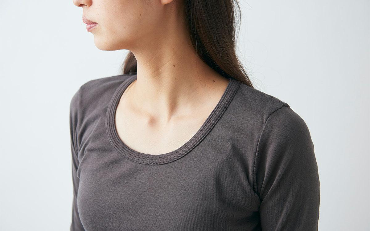 yohaku 5本針長袖カットソー｜ライトグレー｜レディース