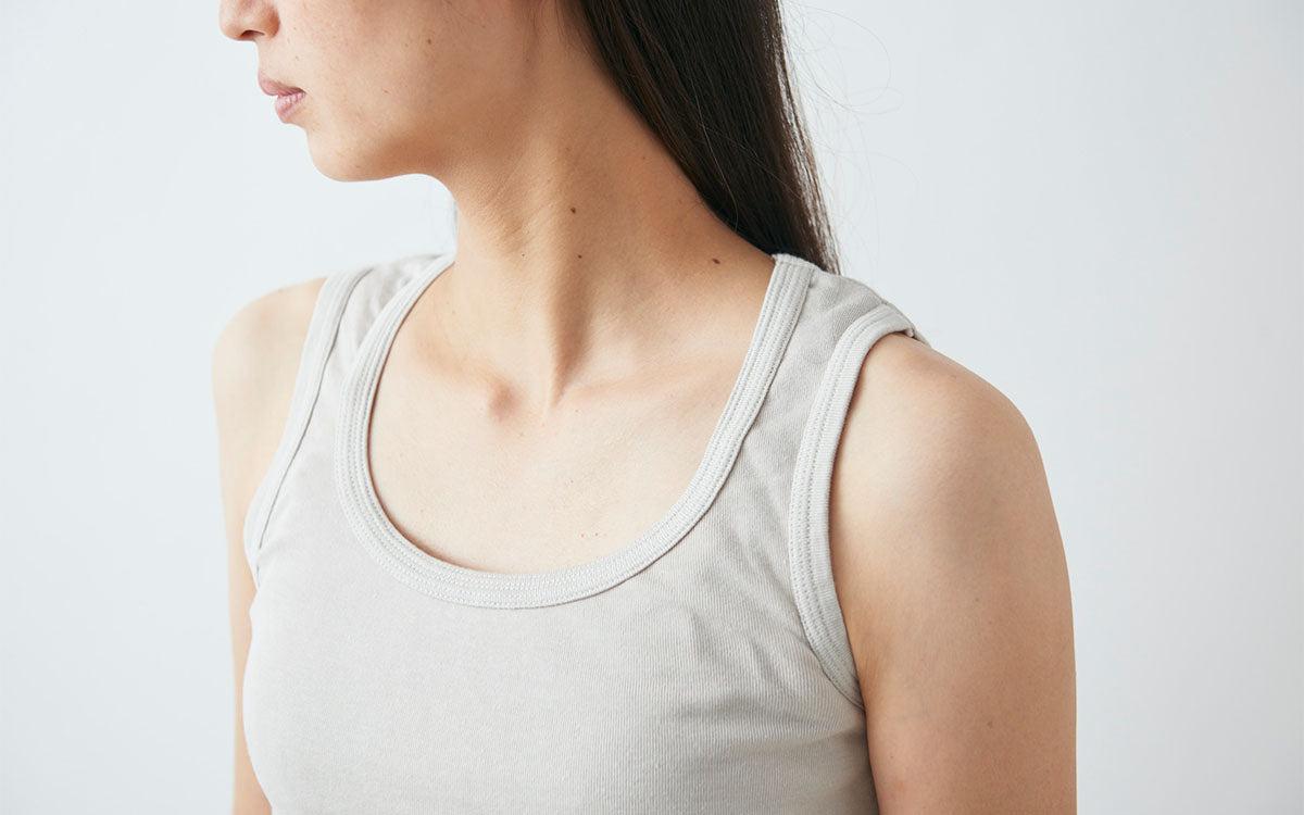 yohaku 5本針タンクトップ｜チャコール｜レディース