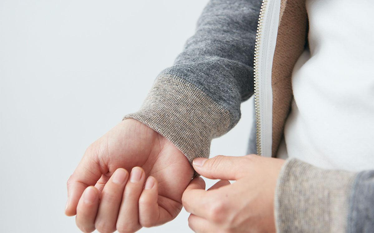 yohaku 茶綿ジップパーカー｜チャコール｜unisex4size