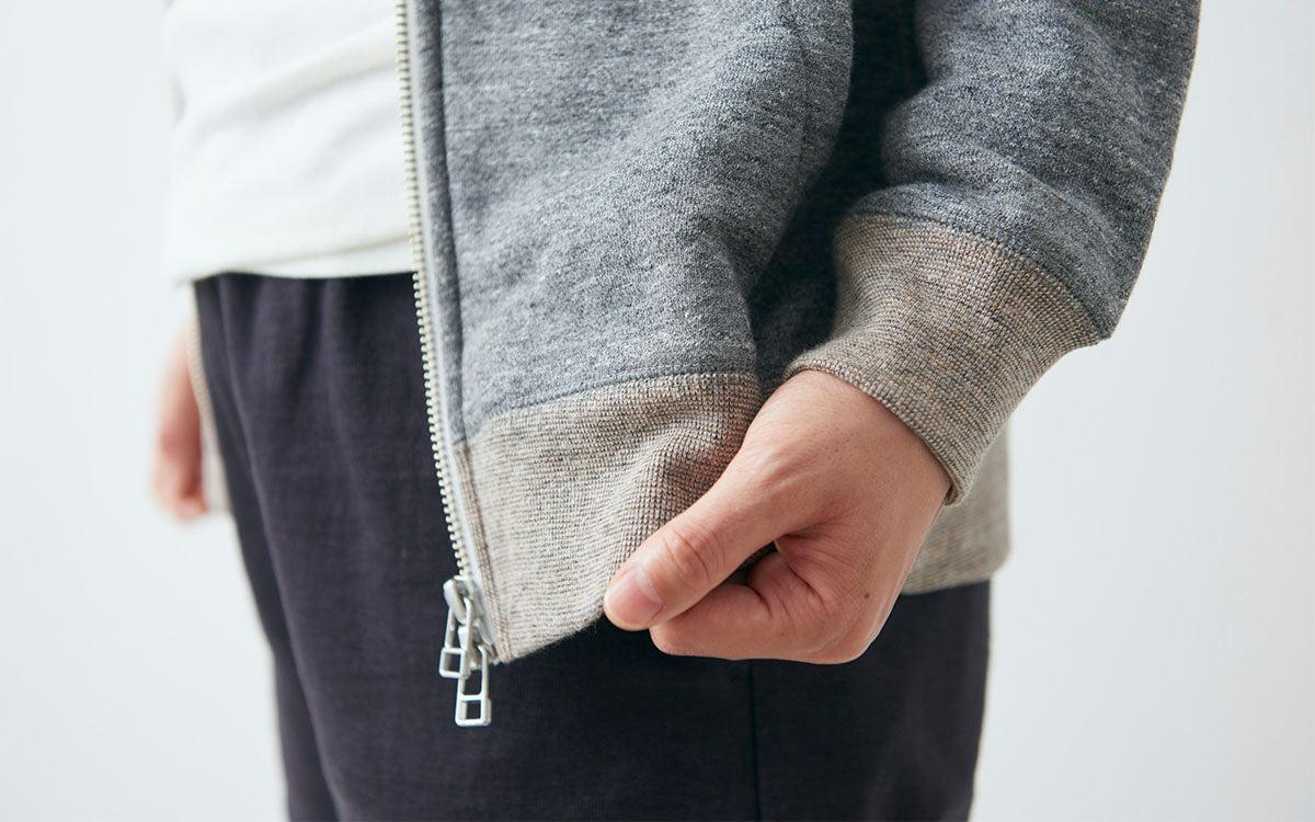 yohaku 茶綿ジップパーカー｜チャコール｜unisex4size