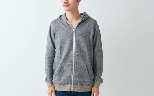 yohaku 茶綿ジップパーカー|チャコール|unisex4size