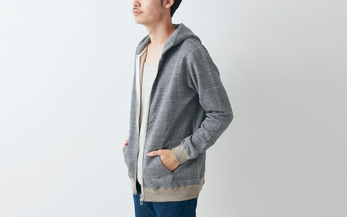 yohaku 茶綿ジップパーカー｜チャコール｜unisex4size