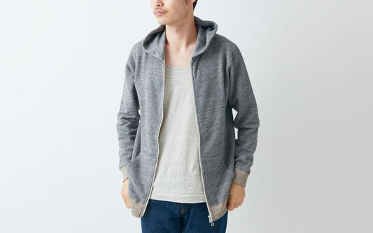 yohaku 茶綿ジップパーカー｜チャコール｜unisex4size