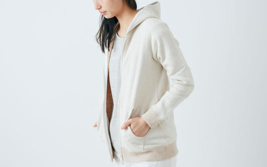 yohaku 茶綿ジップパーカー｜キナリ｜unisex4size